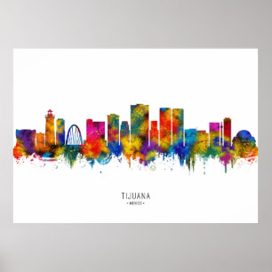 Affiche Tijuana Mexique Skyline