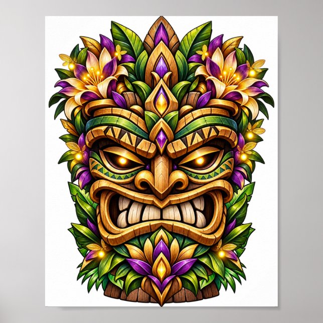 Affiche Tiki à Plume Magenta (Devant)