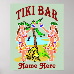 Affiche Tiki Bar Sign nom ajouter