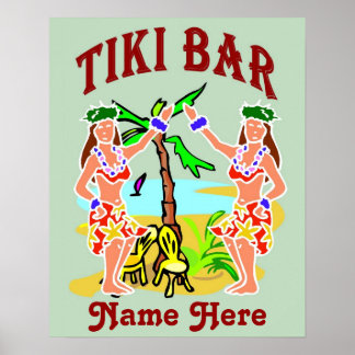 Affiche Tiki Bar Sign nom ajouter