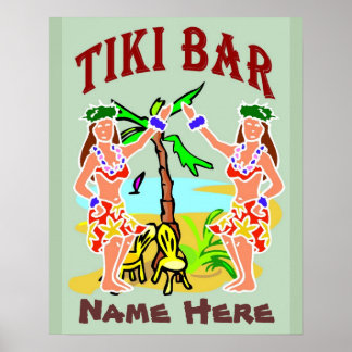 Affiche Tiki Bar Sign nom ajouter