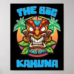 Affiche Tiki Big Kahuna Drôle Fête des Pères Hawaïenne Vac