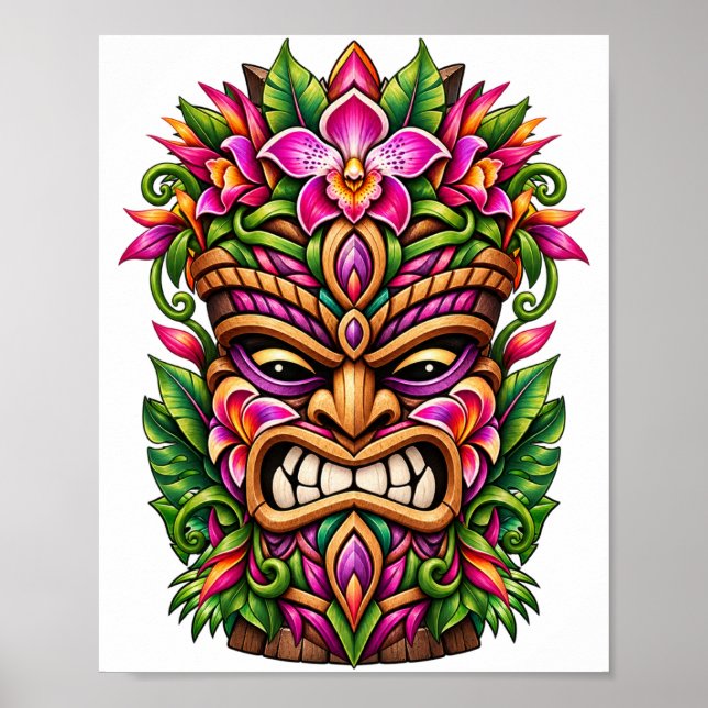 Affiche Tiki Bouclier Orchidée (Devant)