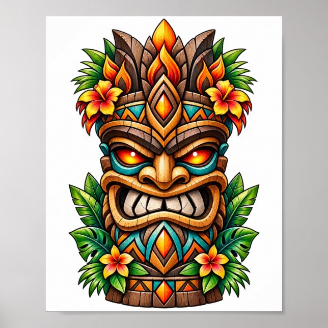 Affiche Tiki Couronne Palmier Doré (Devant)