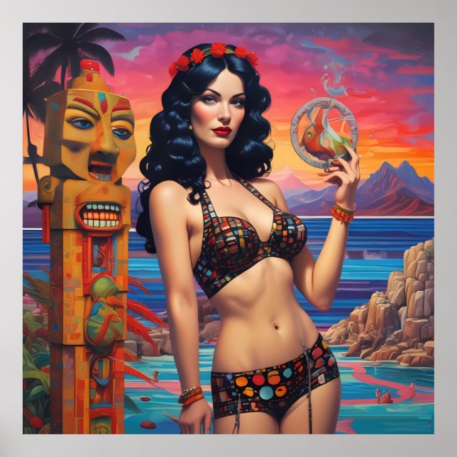 Affiche Tiki Dream Beach Daydream - Ken Gage Art (Devant)