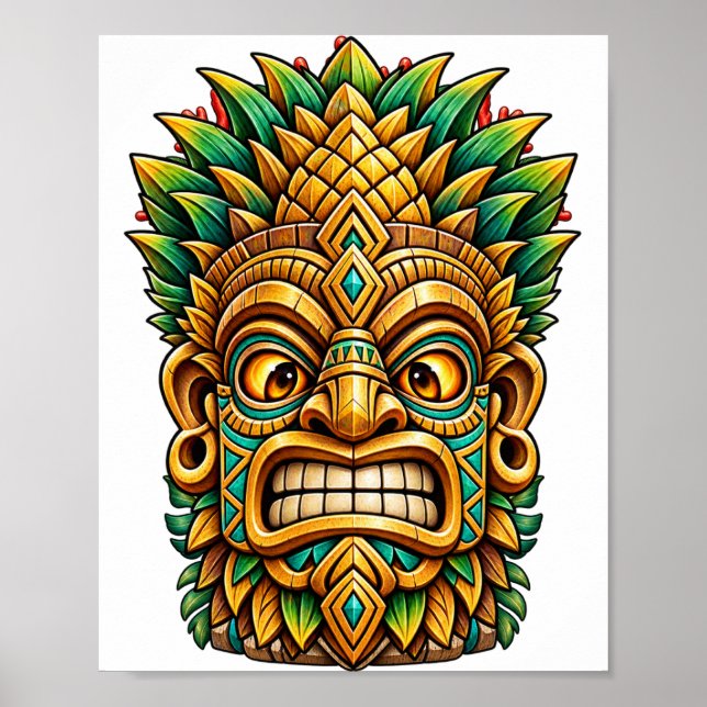 Affiche Tiki Sunburst Hibiscus (Devant)