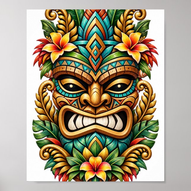 Affiche Tiki Sunset Palm (Devant)