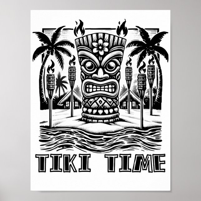 Affiche Tiki Time - Hawaiian Island Vibes (Devant)