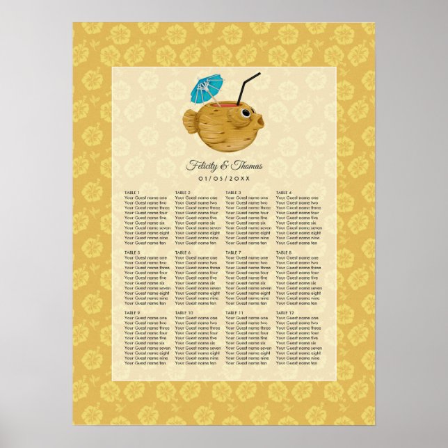 Affiche Tiki Time Luau Summer Beach Wedding (Devant)