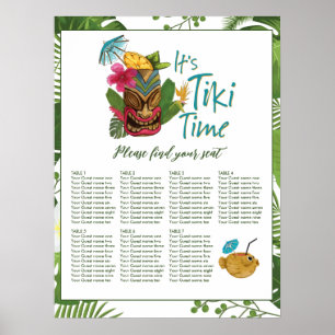 Affiche Tiki Time Luau Summer Beach Wedding