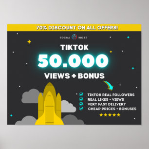 Affiche Tiktok 50K Vues + 10K Aimants   Acheter Tiktok Fol