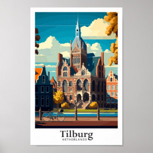 Affiche Tilburg Pays-Bas Voyage Vintage Illustration
