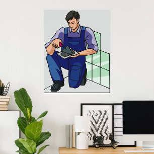 Affiche Tiler au travail