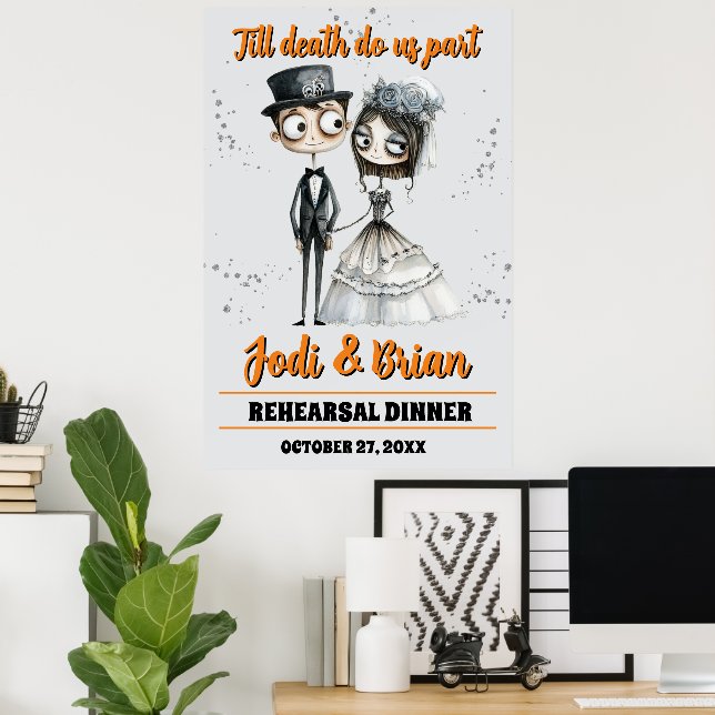 Affiche Till Death Do Us Part Halloween Wedding Welcome (Bureau à domicile)