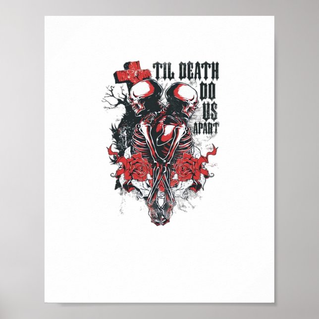 Affiche Till Death Do Us Part - Minimalist Skeleton Art Fo (Devant)