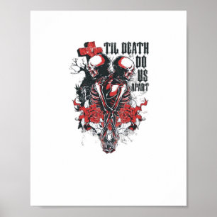 Affiche Till Death Do Us Part - Minimalist Skeleton Art Fo