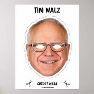 Affiche Tim Walz Masque Halloween