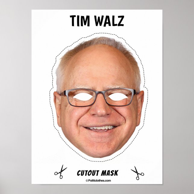 Affiche Tim Walz Masque Halloween (Devant)