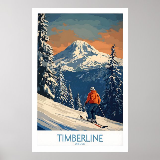 Affiche Timberline Ski Print - Oregon 1 (Devant)