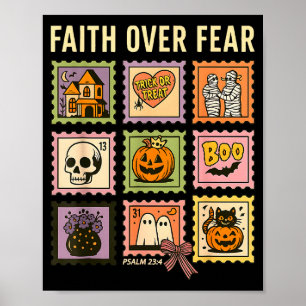 Affiche Timbre chrétien Halloween Foi Sur La Peur Croyant
