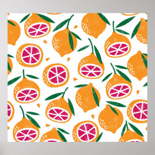 Affiche Timbre de fruits Motif texturé sans joint