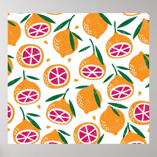 Affiche Timbre de fruits Motif texturé sans joint (Devant)