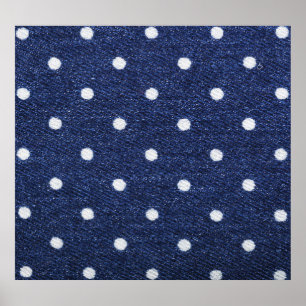 Affiche Timbre de pois : texture en tissu denim.