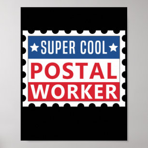 Affiche Timbre du travailleur postal Mailman Super Cool
