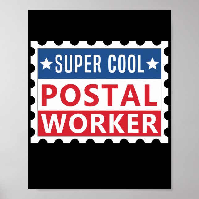 Affiche Timbre du travailleur postal Mailman Super Cool (Devant)