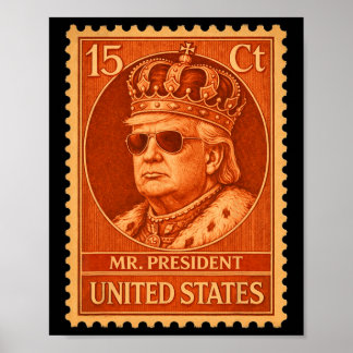 Affiche Timbre Historique Monsieur le Président Trump Sing