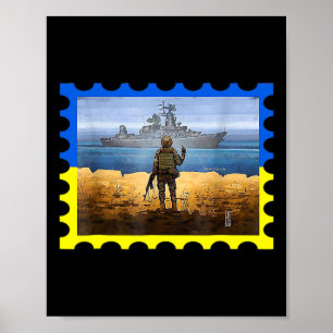 Affiche Timbre-poste vintage rétro Ukraine Drapeau Fierté