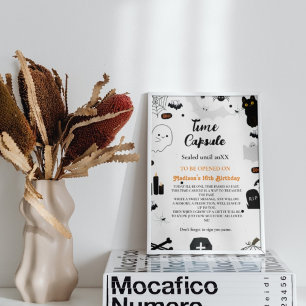 Affiche Time Capsule Halloween fantôme jeu de baby shower 