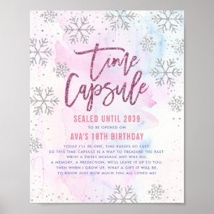 Affiche Time Capsule Silver Snowflake Parties scintillant 