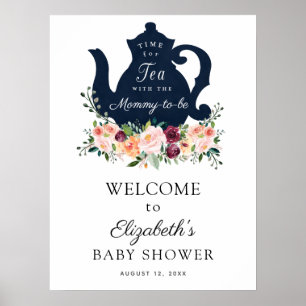 Affiche Time for Tea Baby Shower Welcome Sign