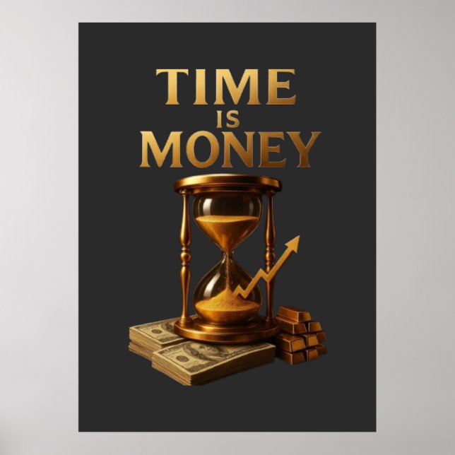 Affiche TIME IS MONEY - Vintage Motivational Entrepreneur (Devant)