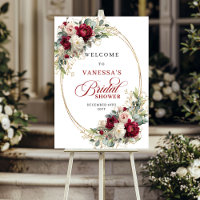 Timeless Burgundy Fleurs Blanches pour une Baby Sh