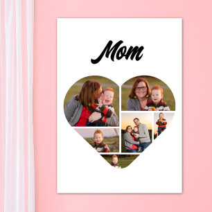 Affiche Timeless Mom Heart Shape Family Photo Collage