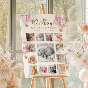 Affiche Timeline de photos du premier anniversaire de Pink