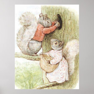 Affiche Timmy Tiptots et Goody Squirrel par Beatrix Potter