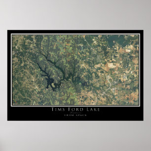 Affiche Tims Ford Lake Tennessee Carte de l'affiche satell