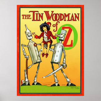 Affiche Tin Woodman d'Oz ~ Couverture Vintage du livre