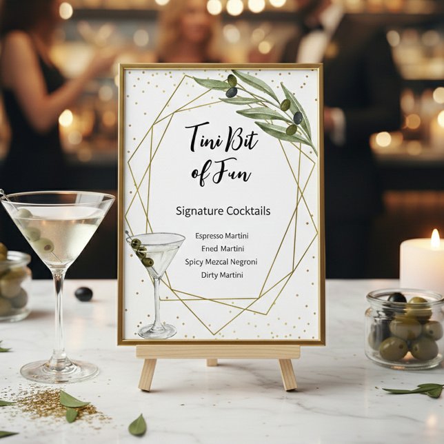 Affiche Tini Bit Of Fun Cocktails Signature Panneau de Sig (Créateur téléchargé)