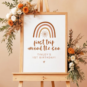 Affiche TINLEY Boho Terracotta arc-en-ciel soleil premier 