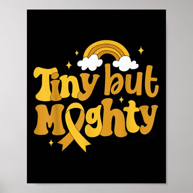 Affiche Tiny But Mighty Childhood Cancer Awareness Gold Ri (Devant)