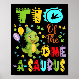 Affiche Tio du One-A-Saurus 1er anniversaire garçon dinosa
