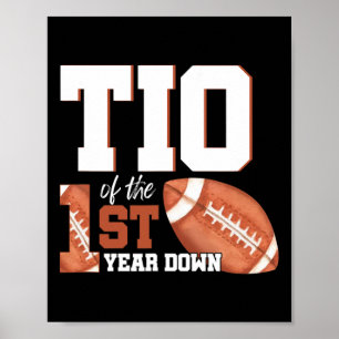 Affiche Tio du T-Shirt d'anniversaire de football de 1 an