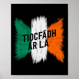 Affiche Tiocfaidh Ar La Vintage Irlande Drapeau Irlandais