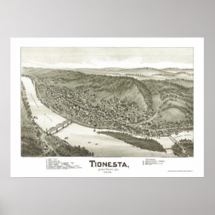Affiche Tionesta, carte panoramique de PA - 1896