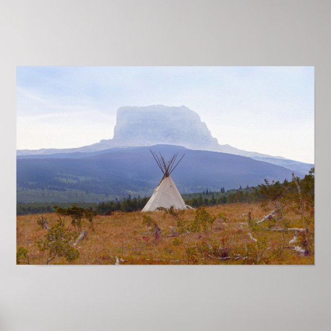 Affiche Tipi, Chief Mountain, parc national de Glacier Mon (Devant)