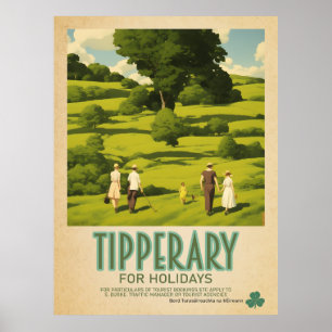 Affiche Tipperary Ireland, Retro Irish Travel Advert